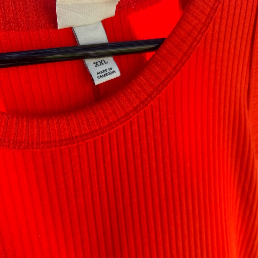 Women's Red Ribbed tank dress